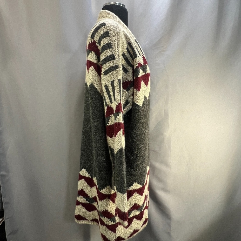 Debut Open Front Cardigan Sweater Women Medium Multicolor Aztec Boho Long Sleeve - Picture 2 of 11